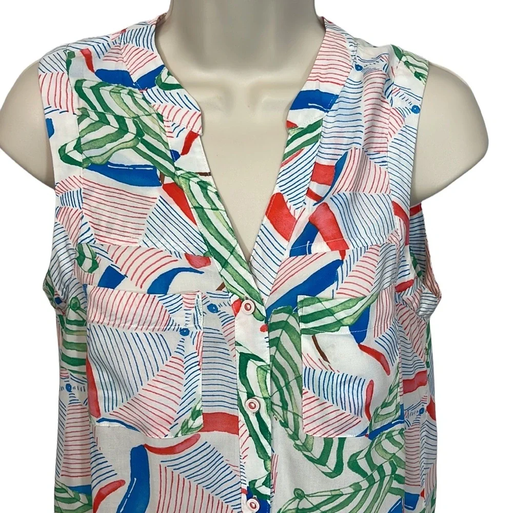 Maeve Sunseeker Sleeveless Tank in Umbrella Print - Picture 4 of 6